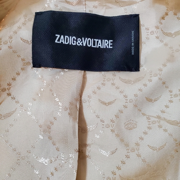 Zadig & Voltaire Volly Bis Cotton Linen Blazer Jacket Off White Size 42 (US 10) - Picture 7 of 16